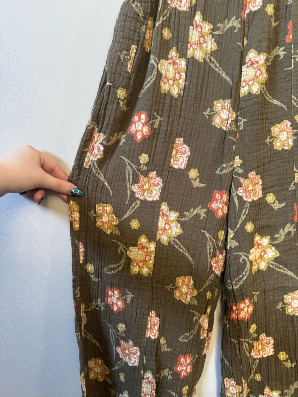 Free people in the midnight hour floral print paper bag waist pants - No belt - Picture 3 of 7